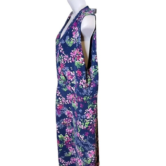 Lands End Long Sleeveless Floral Dress Faux Wrap Around Bodice Plus Size 3X u - Picture 5 of 10